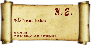 Mónus Edda névjegykártya